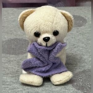 Snuggle Bear Holding Purple Blanket Fabric Softener Mini Bean Bag Plushie